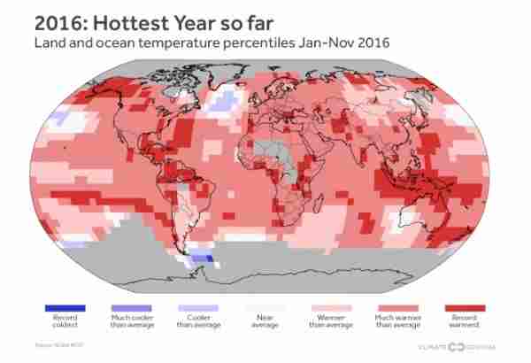 2016年或是历史上“最热年” 或由温室气体造成