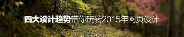 四大设计趋势带你玩转2015年网页设计