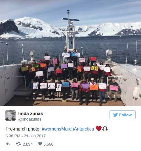 Women’s March女权运动覆盖各洲：包括地球最偏远大陆南极洲