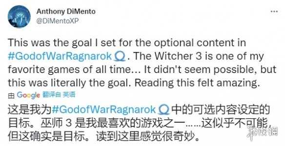 开发者称《战神5》支线任务设计目标是超越《巫师3》