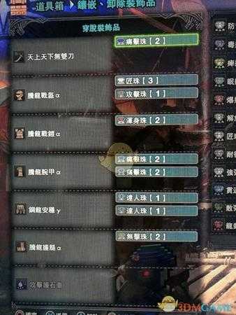 《怪物猎人：世界》历战王钢龙太刀配装