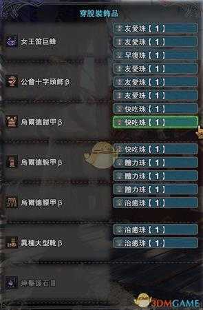 《怪物猎人：世界》防御流配装攻略