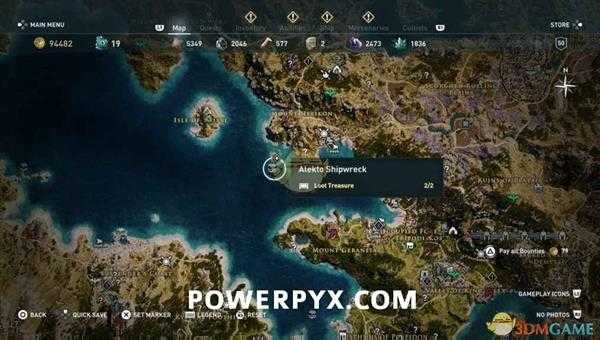 《刺客信条：奥德赛》所有水下宝藏位置一览