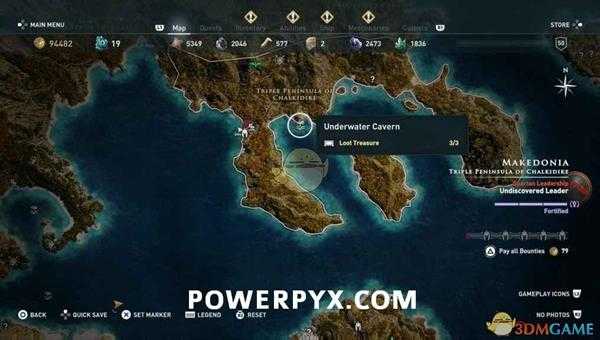 《刺客信条：奥德赛》所有水下宝藏位置一览