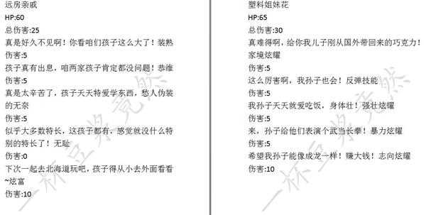 《中国式家长》面子对决对手数据一览