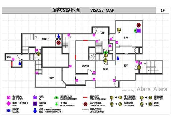 《面容（Visage）》游戏完整地图一览