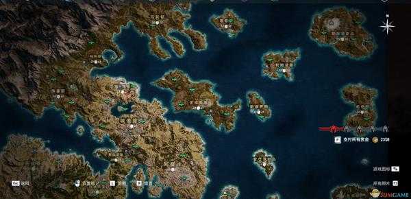 《刺客信条：奥德赛》全鸟瞰点位置一览