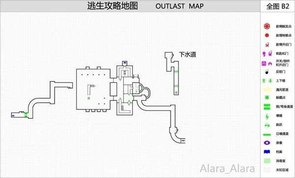 《逃生（outlast）》游戏完整地图