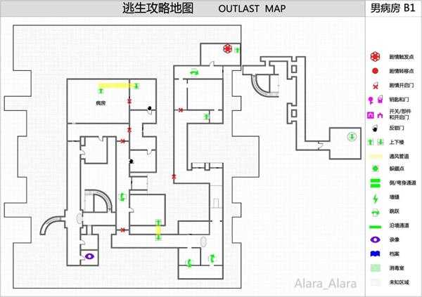 《逃生（outlast）》游戏完整地图
