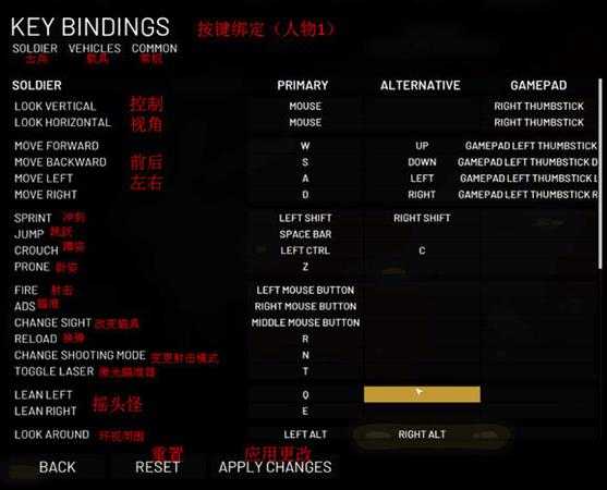 《第三次世界大战》设置界面中文翻译