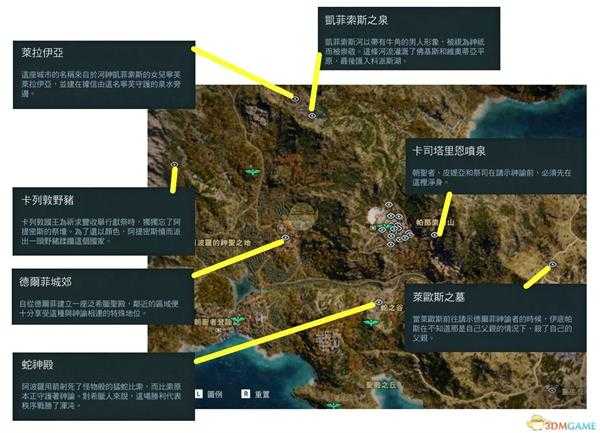 《刺客信条：奥德赛》全历史地点一览