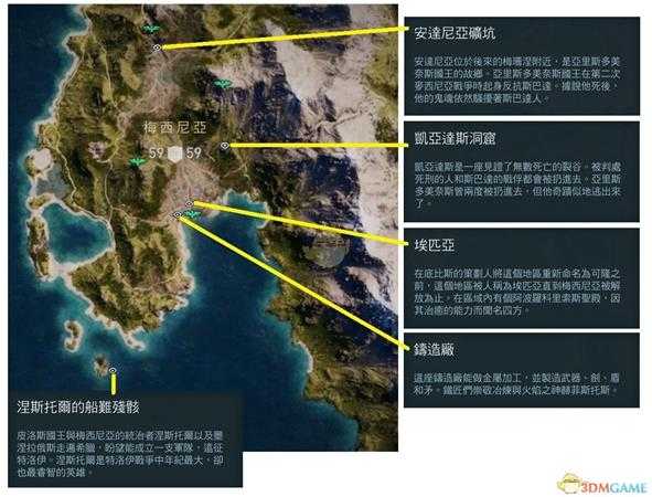 《刺客信条：奥德赛》全历史地点一览