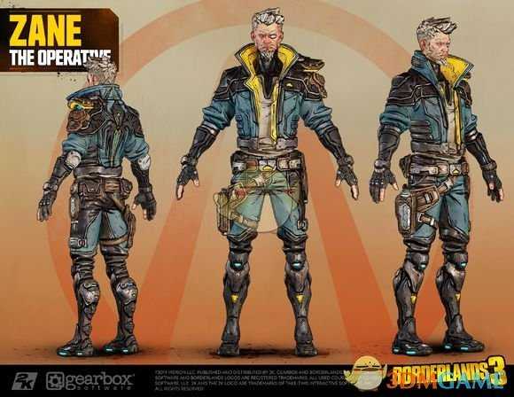 《无主之地3》特工Zane角色设定图一览