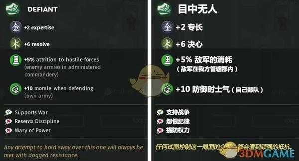 《全面战争：三国》目中无人特性效果一览