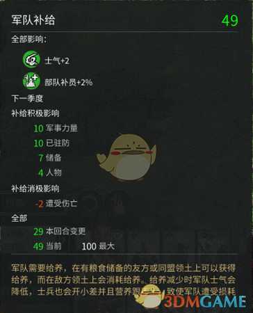 《全面战争:三国》军队补给属性介绍