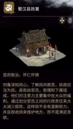 《全面战争：三国》蜀汉县政署相关介绍
