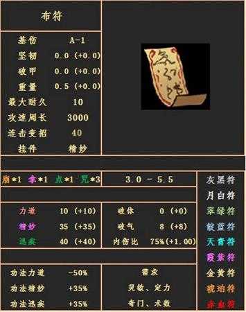 《太吾绘卷》玉令和布符霜属性介绍表