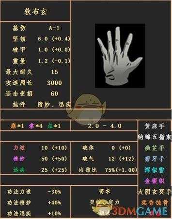 《太吾绘卷》武器拳指手套种类分析大全