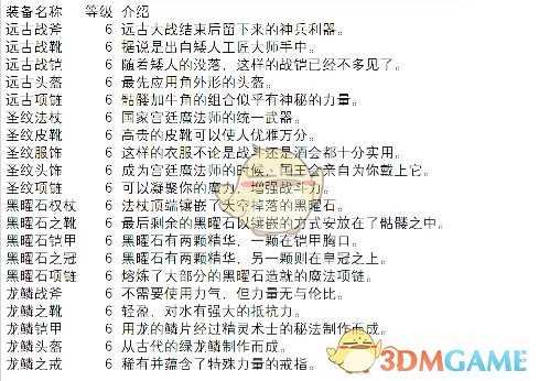 《骑士的魔法战争》6阶装备介绍