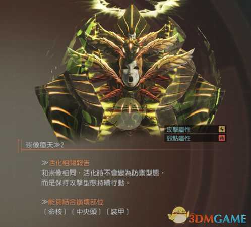 《噬神者3》崇像堕天属性图鉴一览