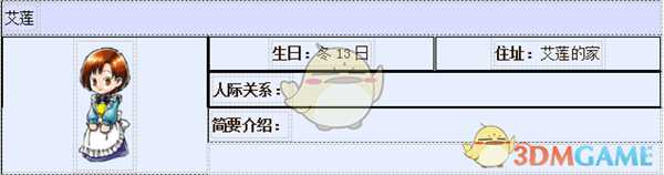 《牧场物语：重聚矿石镇》艾莲人物介绍