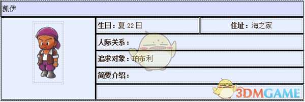 《牧场物语：重聚矿石镇》凯伊人物介绍