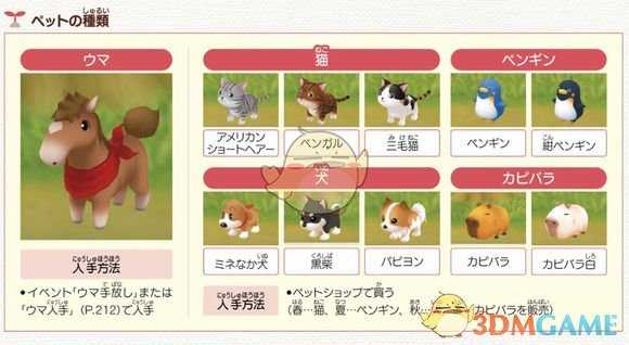 《牧场物语：重聚矿石镇》各个宠物长大所需天数介绍