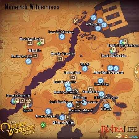 《天外世界》君王星关键地点及传送点位置分享