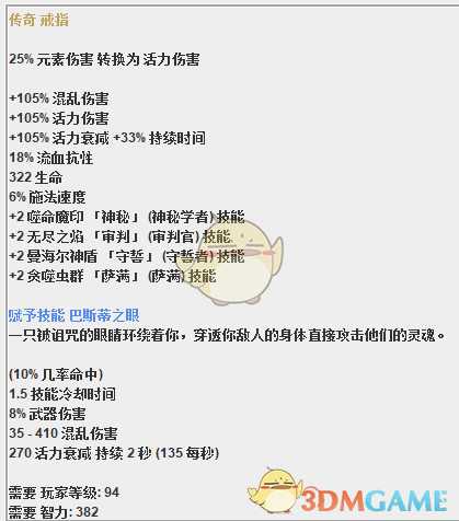 《恐怖黎明》葫芦娃戒指属性一览