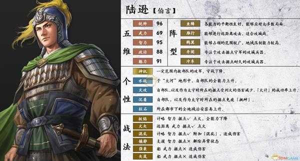 《三国志14》陆逊属性个性一览