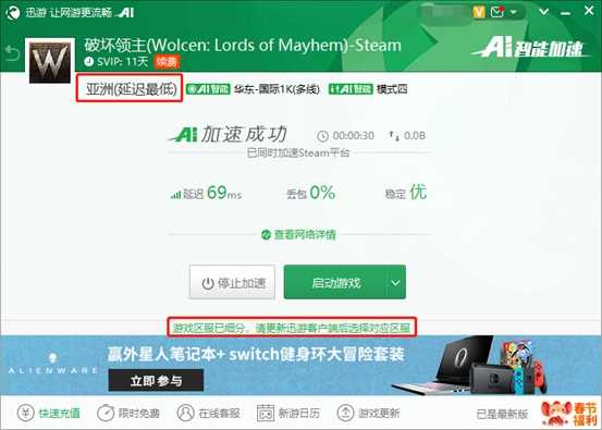 迅游完美解决《破坏领主》延迟高等问题，游戏区服已细分