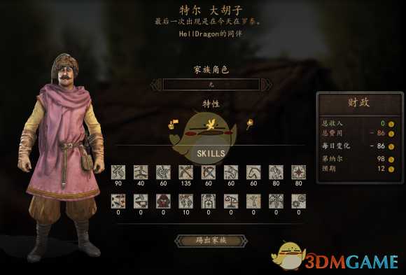 《骑马与砍杀2》全NPC属性特长一览