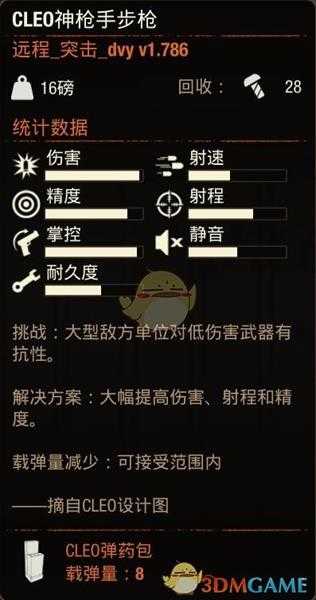 《腐烂国度2》CLEO神枪手步枪属性分享