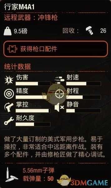 《腐烂国度2》行家M4A1步枪属性分享