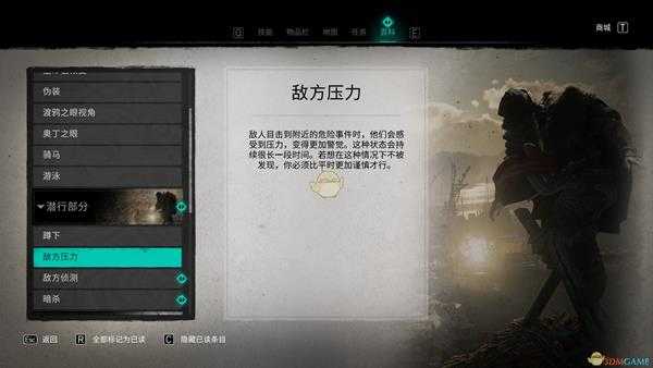 《刺客信条:英灵殿》敌方压力系统介绍