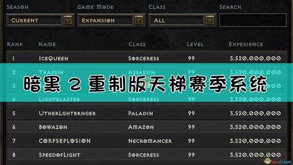 《暗黑破坏神2:重制版》天梯赛季系统介绍