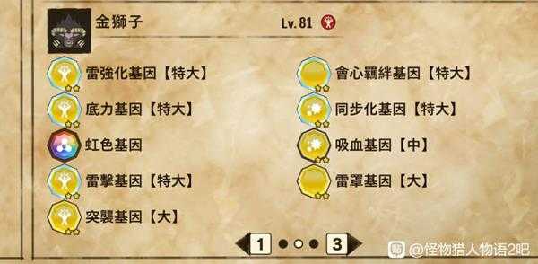 《怪物猎人物语2:毁灭之翼》金狮子好用基因搭配推荐
