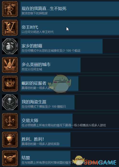 《帝国时代3:决定版》全成就一览