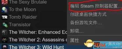 巫师3手柄键位修改教程 steam控制器配置自定义按键