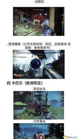 命运2节日活动各区域敌人一览