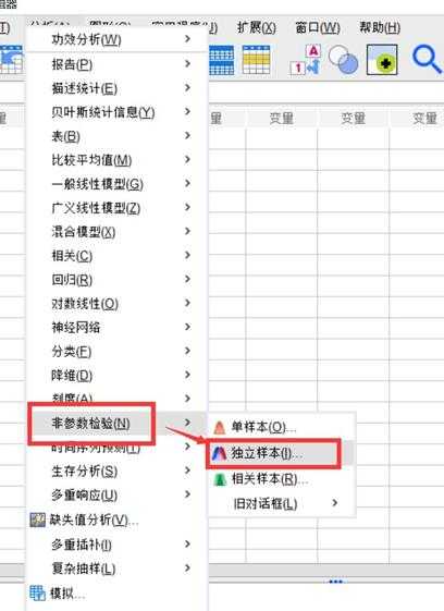 怎么使用SPSS对两个独立样本进行非参数检验?