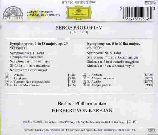 【古典音乐】卡拉扬《普罗科菲耶夫-第一、第五交响曲》1993[FLAC+CUE整轨]