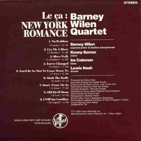 【爵士乐】巴尼·威良四重奏《纽约浪漫曲》日本版2000[FLAC+CUE/整轨]