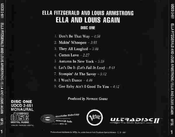 【24K金唱片】艾拉·费茨杰拉德、路易斯·阿姆斯特朗《艾拉与路易斯再度携手》2CD.2003[FLAC+CUE/整