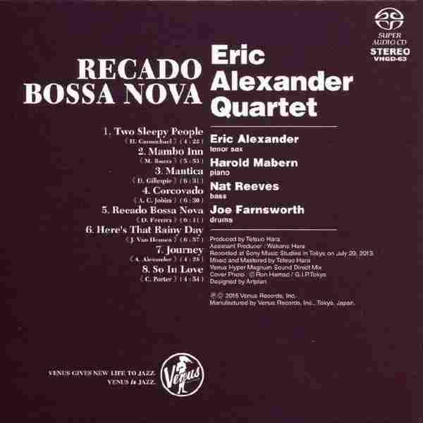 【爵士乐】埃里克·亚历山大四重奏《雷卡多巴萨诺瓦》2015[FLAC+CUE/整轨]
