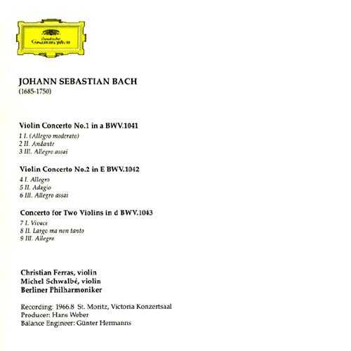 【古典音乐】卡拉扬《巴赫·小提琴协奏曲、双小提琴协奏曲》2012[FLAC+CUE整轨]
