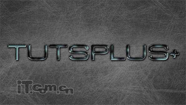 Photoshop打造表面发蓝光的金属字