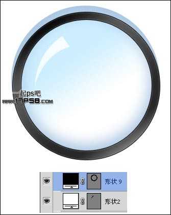 photoshop利用路径及图层样式制作出逼真精致的放大镜