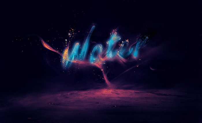 photoshop CS6设计制作飞溅的彩色液体字