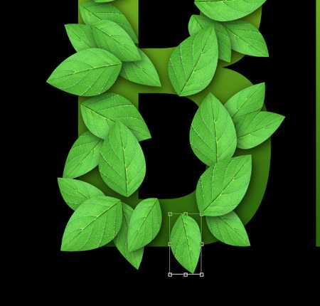 PS制作以生物绿叶和蝴蝶为题材的logo设计教程